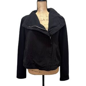 NWT A Pea in the‎ Pod Cotton Moto Jacket Asymmetric Zip Maternity Size Medium